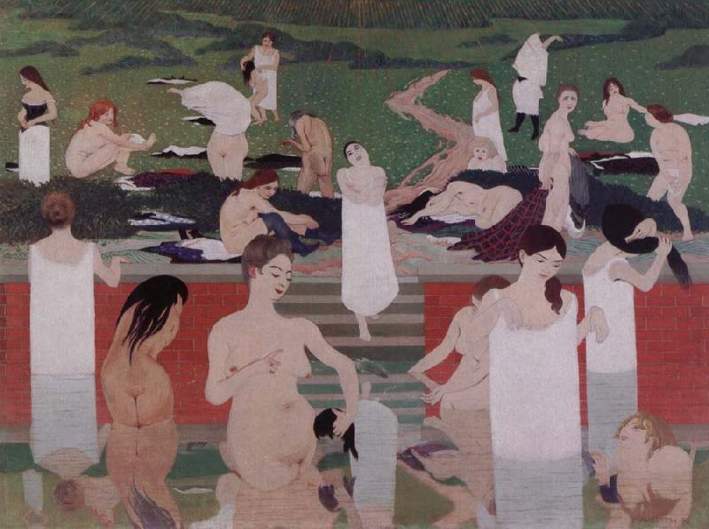 Felix Vallotton Bathing on a Summer Evening oil painting picture